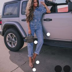 Free People Marci Denim Coverall Jumpsuit 