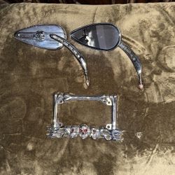 Harley Davidson/Motorcycle Mirrors, License Plate Cover