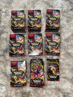 Selling my personal collection Pokémon Mega Evolution Perfect Order Booster Bundle Lot