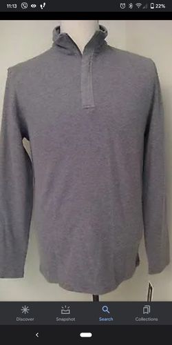 Michael Kors 1/2 Zip Long Sleeve Pullover Shirt   Gray