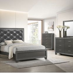 4- Pc Bedroom set Dresser,Mirror  Nightstand (1) Queen size bed frame  Not including Mattress and Box Sp