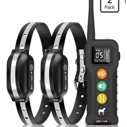 No Shock Dog Training Collar for 2 Dogs (Beep & Vibration, Rechargeable)