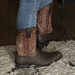 Ariat Leather Snakeskin Steel toe Boots 