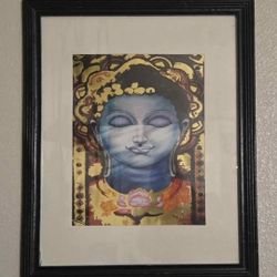 Buddha Framed Picture, Ganesha Canvas, Cloth Decor