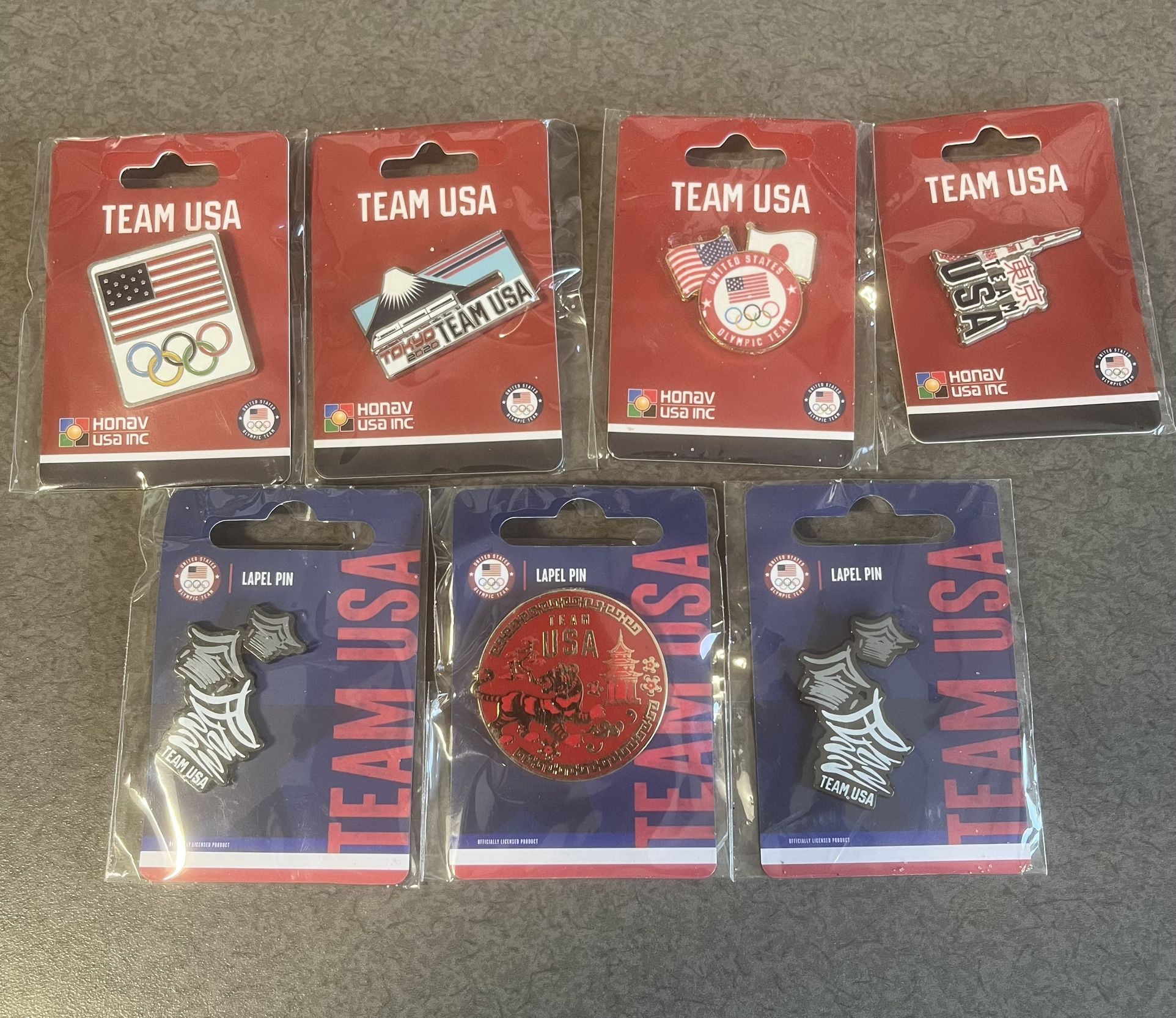 Team USA Olympic Pin Lot Of 7