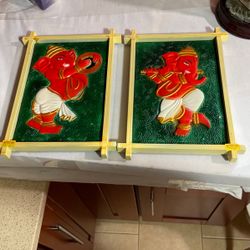 Hangable Ganesh Artwork - 2 Pieces