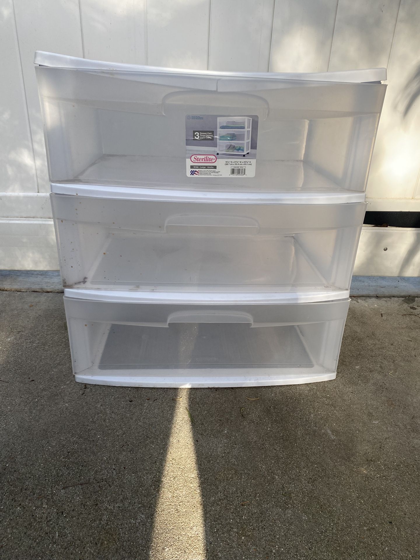 3 Drawer Steralite Storage Plastic Dresser