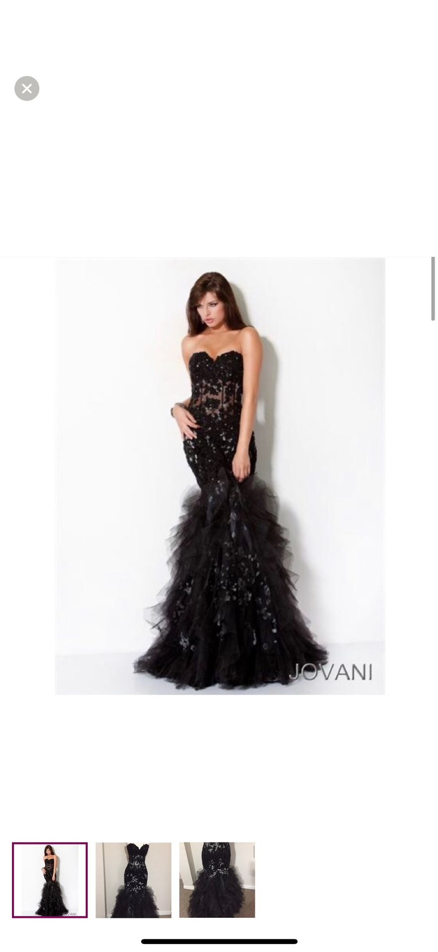 Jovani Black Mermaid Prom Dress Size 4 NWT