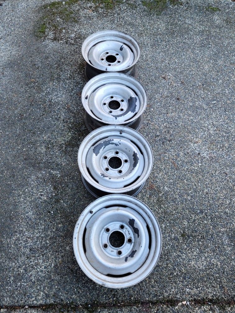 Chevy C10 15x7 Rally Wheels 5 Lug 5 inch Bolt