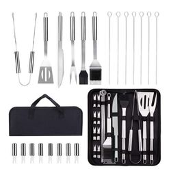 BBQ Set Grilling Tool Kit, 21-Pieces Stainless Steel Barbecue Utensil Accessories...New in Box!!