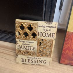 Home Family Blessing Rustic Pierced Resin Concrete Look Wall Plaque Sign