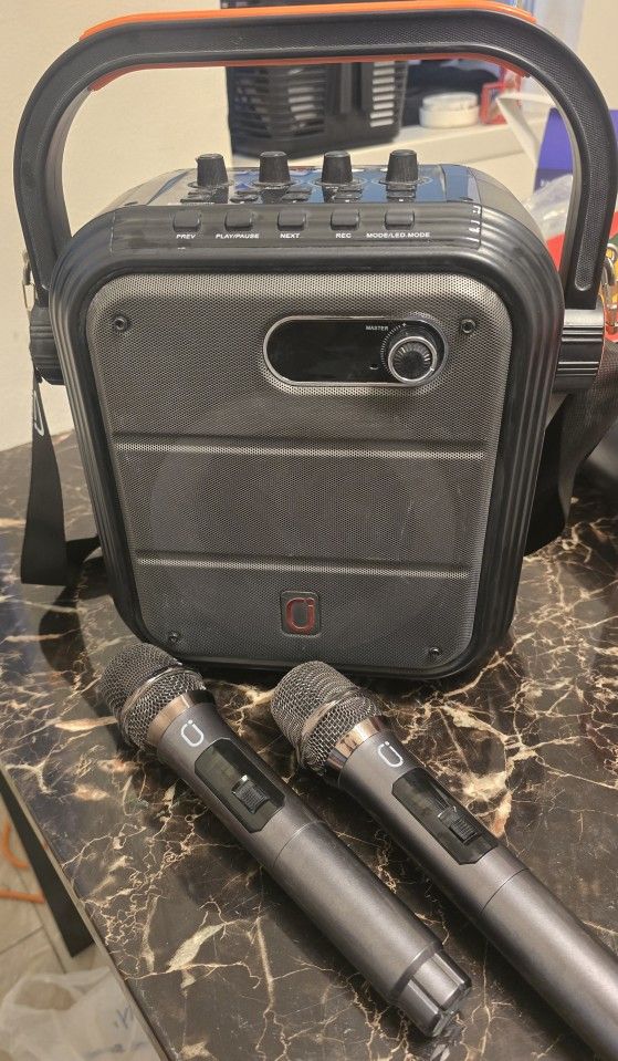 JYX Karaoke Speaker w/ 2 Wireless Mics – Bluetooth – Model JYX-66F10