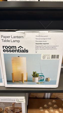 Paper Lantern Table Lamp Natural Wood