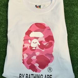 Brand New BAPE ABC Camo By Bathing Ape Tee White/Pink Size L,XL