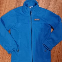 Boys Blue Columbia Fleece Zip Up Jacket Size Small