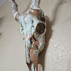 Copper dipped Deer skull