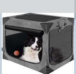 Nottia Folding Portable - SOFT PET - DOG - CRATE CARRIER KENNEL - GRAY