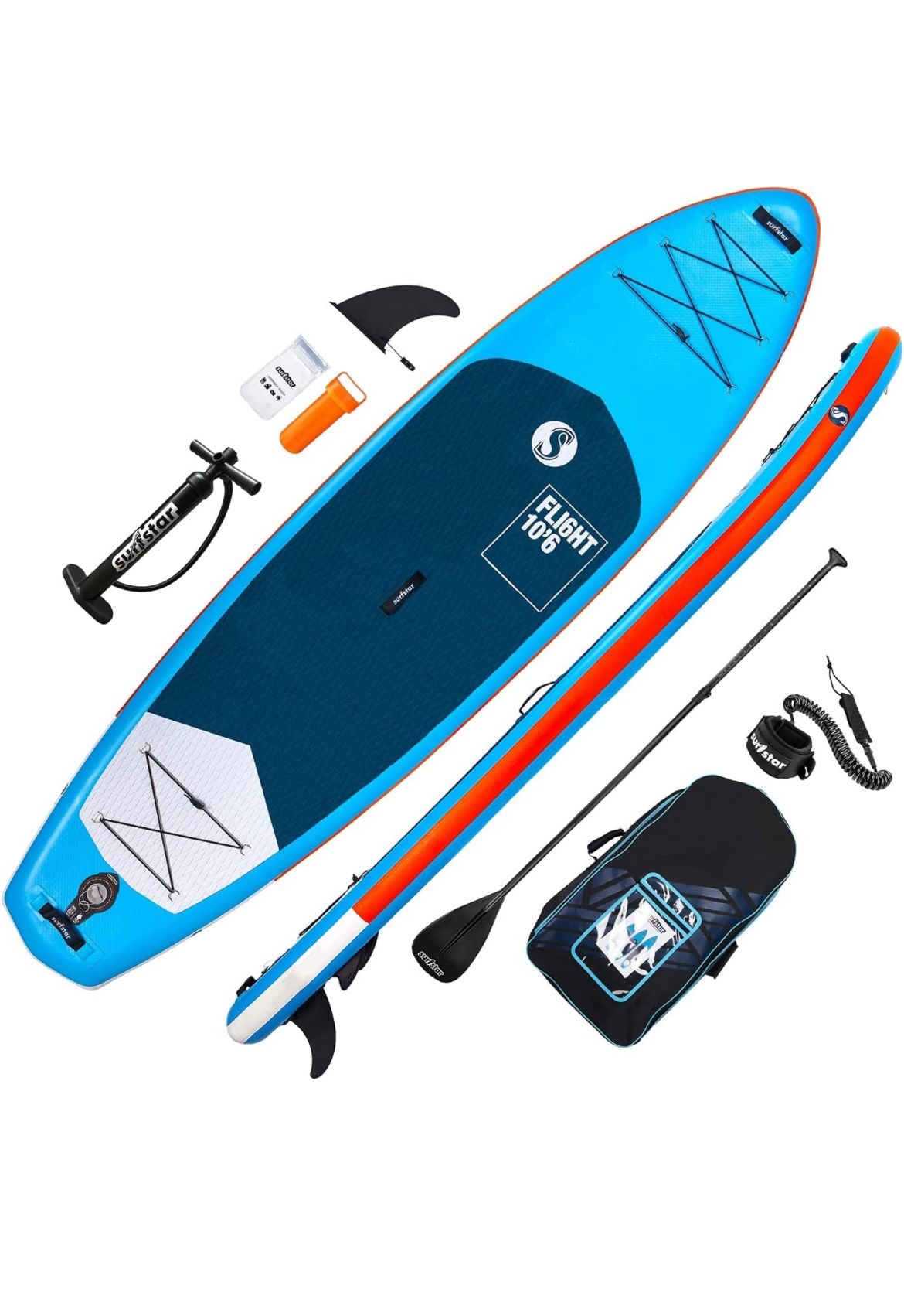 Stand Up Paddle Boards for Adults, 10’6’’x33’’x6” Paddleboard Lightweight SUP with Premium Ankle Leash, Floating Paddle, Dual Action Pump, Backpack, W
