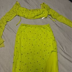 Oh Polly Embellished two piece skirt set