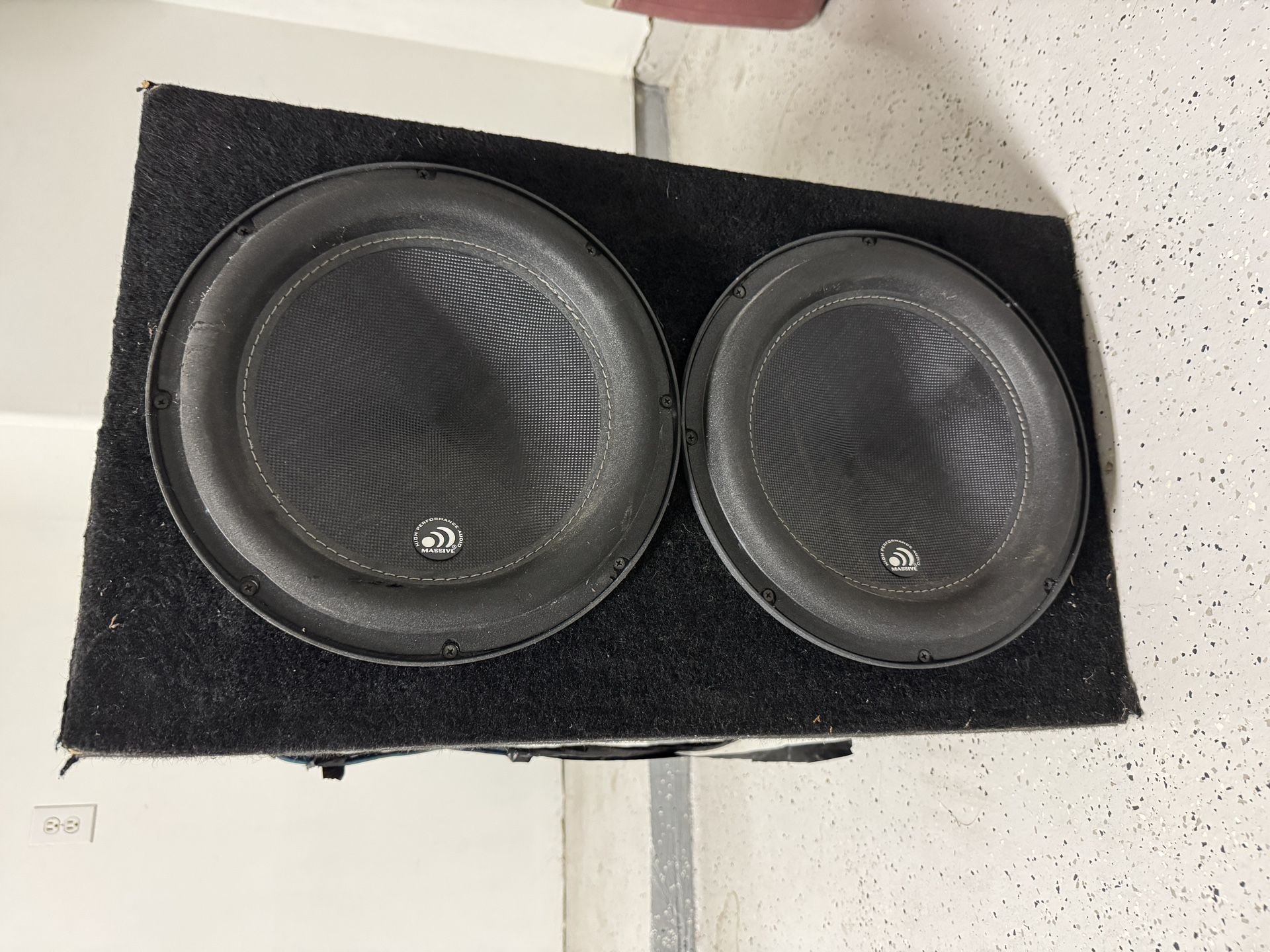 (2) 12 Inch Massive Subwoofer With Amp And Stash/Trap Spot JL Audio