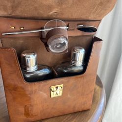 vintage leather travel bar case