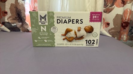 Member's Mark Premium Diapers Size N 102 Count