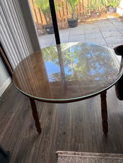 Wood TV Stand with Glass Doors