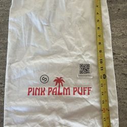 Pink Palm puff White Duster Bag