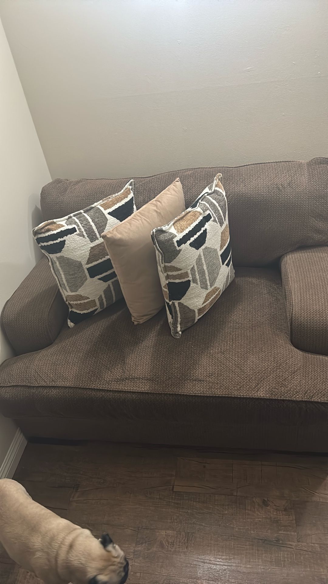 Match Brown Couch Set With Pillows