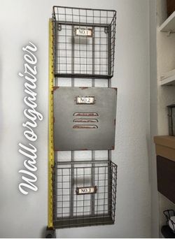 Industrial Wall Organizer | Mail Holder, Key Rack & Storage Baskets