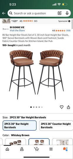 Bar Height Bar Stools Set of 2