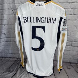 Real Madrid 23/24 CL Home Bellingham 5 Player Version Long Sleeve 