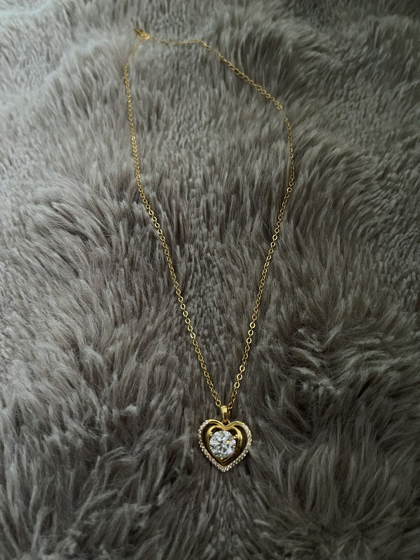 Gold 3ct Moissanite Gem Necklace
