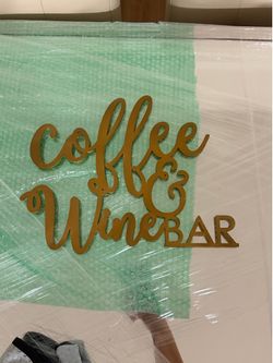 Coffee & Wine Bar Wood Sign