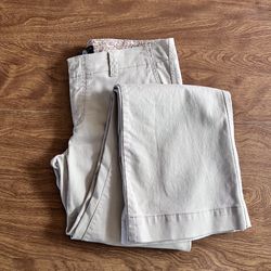 American Eagle Outfitters Khaki Beige Stretch Bootcut Long denim Pants Size 8