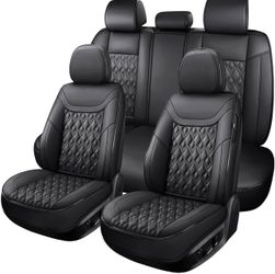 Seat Covers,Car Seat Covers Full Set, Car Seat Covers Front Seats Back Seat Cover,Faux Leather Seat Covers for Cars, Black Car Seat Cover, Waterproof,