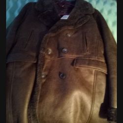 Men's Leather Faux Fur Coat