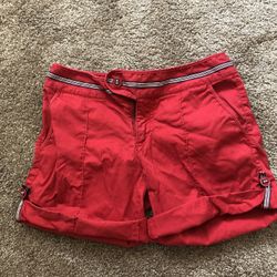 Mid Waist Red Casual Summer Shorts Size 2