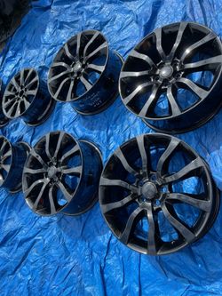 Range Rover  OEM  20 inch wheels gloss black  20 inch 5x120 +47 fully refinished like new ! 995$ for 4 rims plus tax.  New and used tires options avai