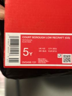 New Nike Court Borough Low Recraft Size 5Y