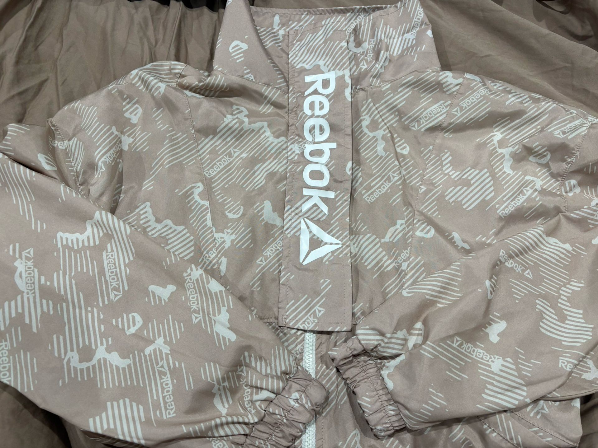 Women’s Reebok Tan Windbreaker Zip Up Jacket