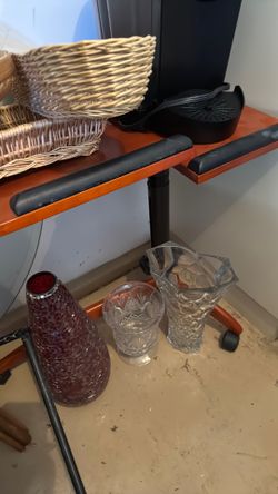 Cut glass lead vases