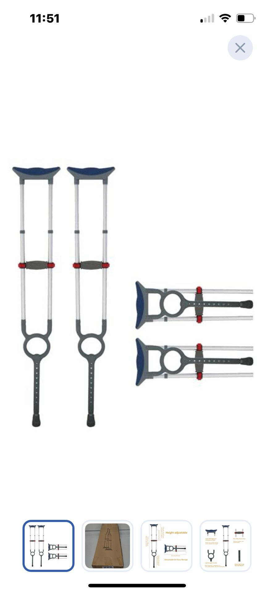 “New”Lightweight Crutches (retail$59)