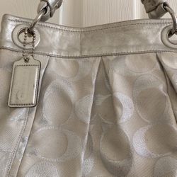 Silver coach purse 