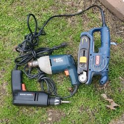 Black And Decker Wired Drills And Ryobi Sander