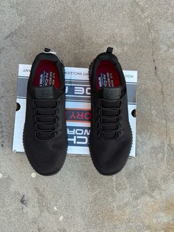 NEW Men’s Skechers Work Relaxed Fit: Cessnock SR Shoes in Black - Size 11.5