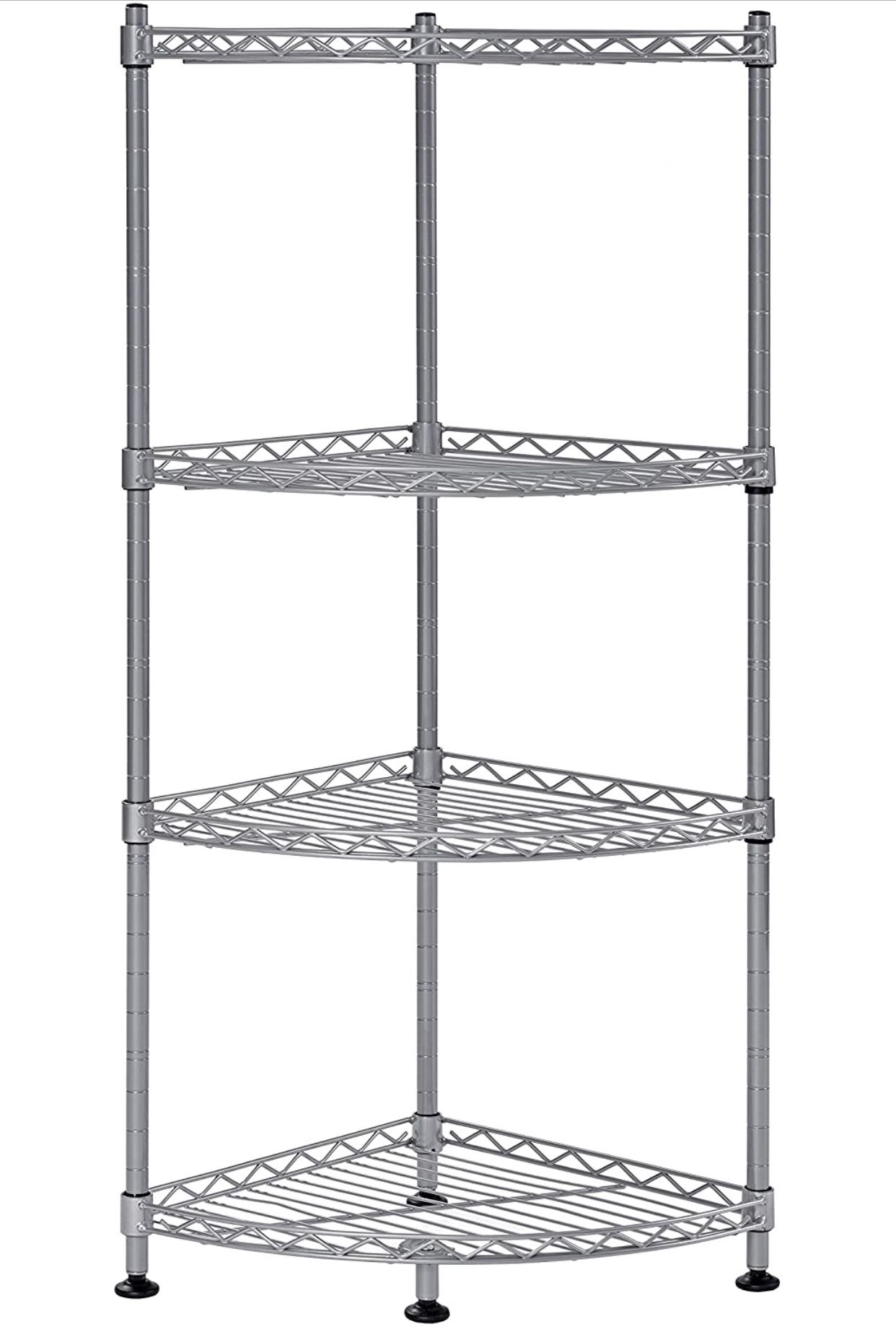 4 Shelf Steel Wire Corner Shelving Unit