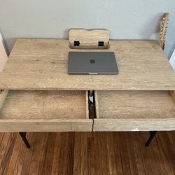 Desk with built in power strip