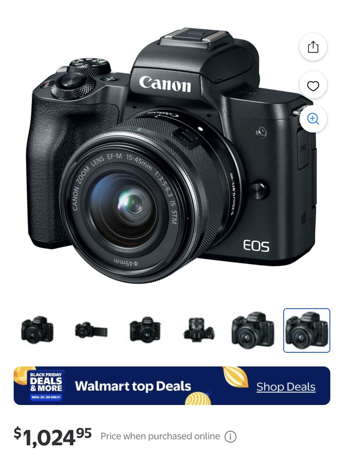 Canon EOS M50 mirrorless camera