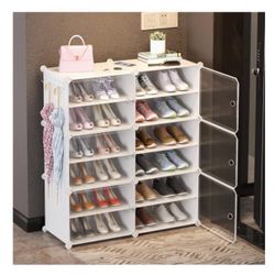 Jomifin Shoe Rack Storage Cabinet with Doors, Portable Shoes Organizer W009